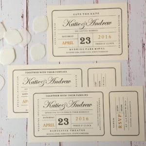 Cinema ticket wedding invitations