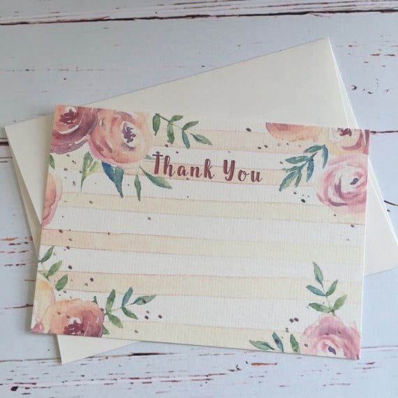 Thank you cards in a floral style