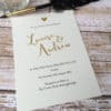 A gold effect Wedding invitation