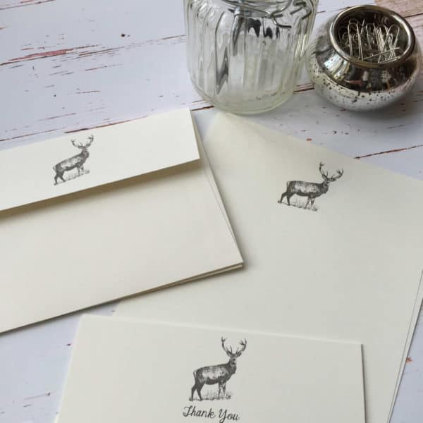 Thank You Cards with a Deer/Stag illustration