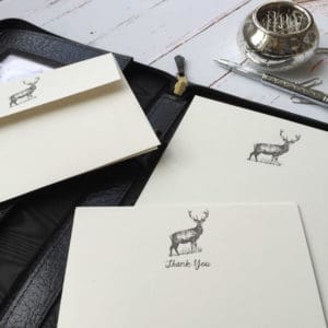 Deer/Stag writing case with thank you cards