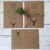 A rustic style invitation with a Deer/Stag