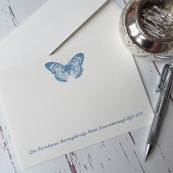 Correspondence Cards with a Butterfly design