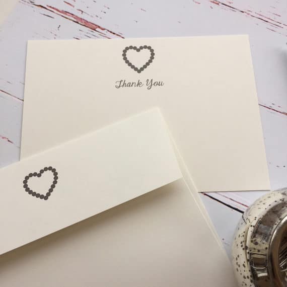 Thank you cards with a Heart illustration