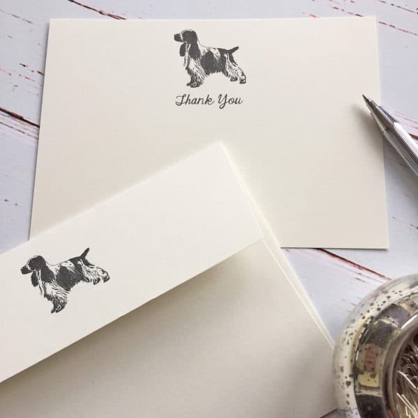Thank you cards with a Cocker spaniel illustration