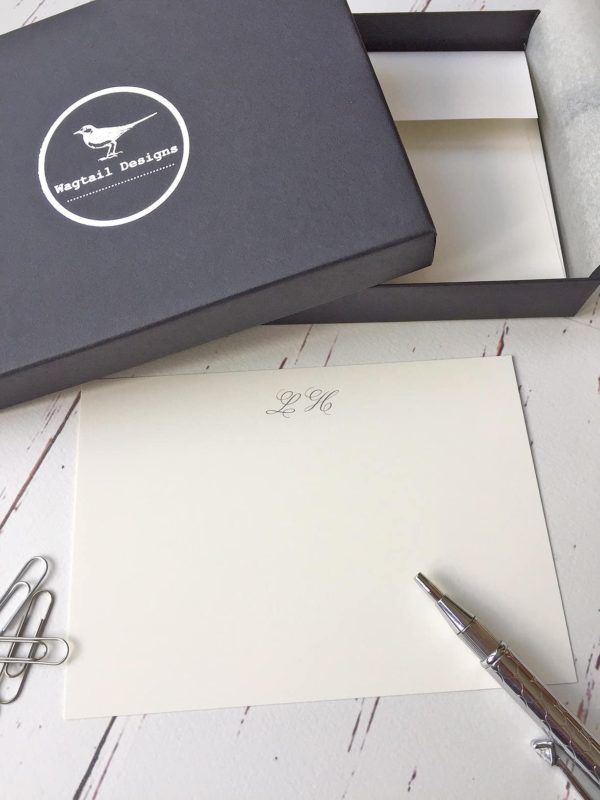 Personalised Note Cards with initials - (Font 4 MD)
