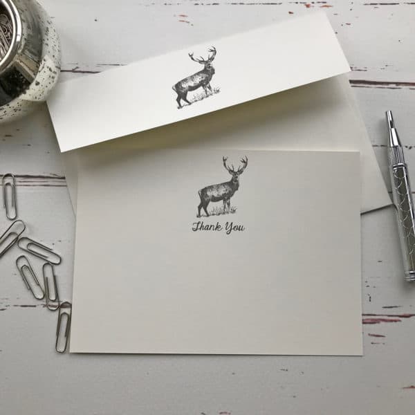 Thank You Cards with a Deer/Stag illustration