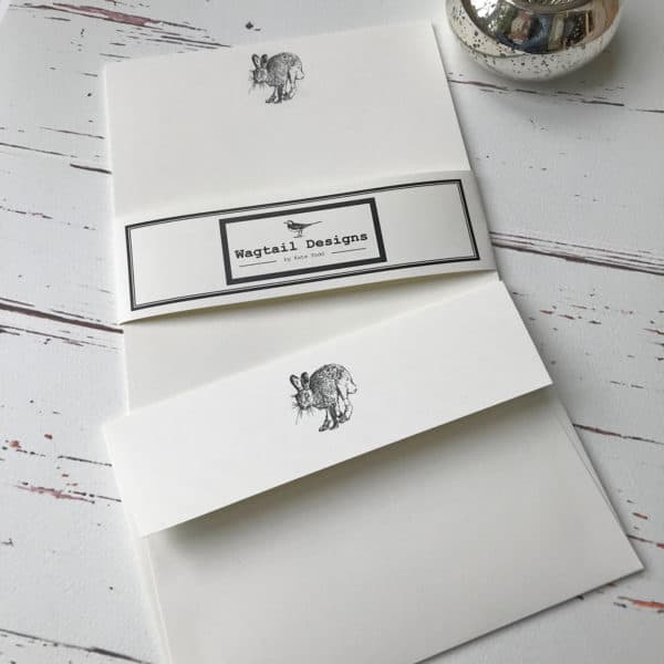 Writing Paper Unique Gift Set (A5) with a Hare illustration