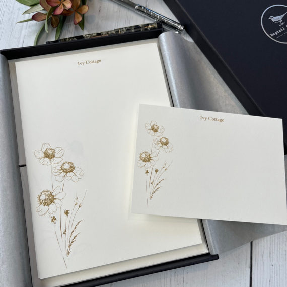 Meadow flower writing paper and card